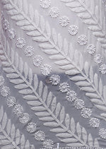 Load image into Gallery viewer, Seva Chikan Hand Embroidered White Georgette Lucknowi Chikankari Short Top-SCL0523