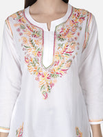 Load image into Gallery viewer, Seva Chikan Hand Embroidered Cotton Lucknowi Chikan Short Top