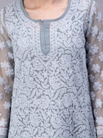 Load image into Gallery viewer, Seva Chikan Hand Embroidered Georgette Lucknowi Chikan Top With Slip