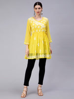 Load image into Gallery viewer, Seva Chikan Hand Embroidered Georgette Lucknowi Chikan Top