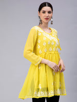 Load image into Gallery viewer, Seva Chikan Hand Embroidered Georgette Lucknowi Chikan Top