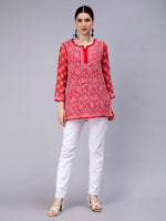 Load image into Gallery viewer, Seva Chikan Hand Embroidered Georgette Lucknowi Chikan Top With Slip