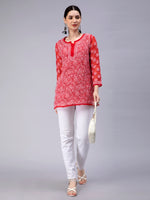 Load image into Gallery viewer, Seva Chikan Hand Embroidered Georgette Lucknowi Chikan Top With Slip