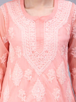 Load image into Gallery viewer, Seva Chikan Hand Embroidered Georgette Lucknowi Chikankari Top With Slip