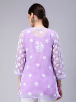Load image into Gallery viewer, Seva Chikan Hand Embroidered Georgette Lucknowi Chikan Top With Slip