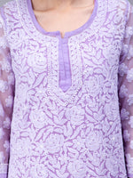 Load image into Gallery viewer, Seva Chikan Hand Embroidered Georgette Lucknowi Chikan Top With Slip