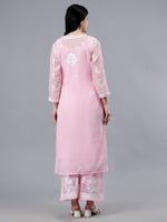 Load image into Gallery viewer, Seva Chikan Hand Embroidered Georgette Lucknowi Chikankari Kurta Set