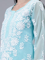 Load image into Gallery viewer, Seva Chikan Hand Embroidered Georgette Lucknowi Chikankari Kurta Set