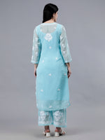 Load image into Gallery viewer, Seva Chikan Hand Embroidered Georgette Lucknowi Chikankari Kurta Set