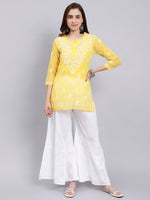 Load image into Gallery viewer, Seva Chikan Hand Embroidered Georgette Lucknowi Chikankari Top With Slip