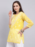 Load image into Gallery viewer, Seva Chikan Hand Embroidered Georgette Lucknowi Chikankari Top With Slip