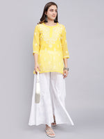 Load image into Gallery viewer, Seva Chikan Hand Embroidered Georgette Lucknowi Chikankari Top With Slip