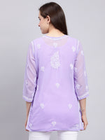 Load image into Gallery viewer, Seva Chikan Hand Embroidered Georgette Lucknowi Chikankari Top With Slip