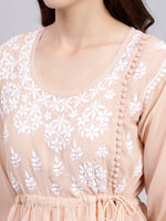 Load image into Gallery viewer, Seva Chikan Hand Embroidered Georgette Lucknowi Chikankari Top With Slip