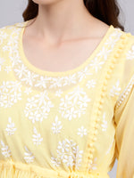 Load image into Gallery viewer, Seva Chikan Hand Embroidered Georgette Lucknowi Chikankari Top With Slip