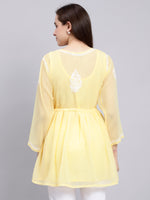 Load image into Gallery viewer, Seva Chikan Hand Embroidered Georgette Lucknowi Chikankari Top With Slip