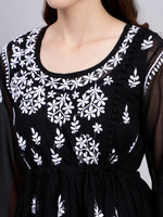 Load image into Gallery viewer, Seva Chikan Hand Embroidered Georgette Lucknowi Chikankari Top With Slip