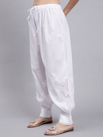 Load image into Gallery viewer, Seva Chikan Hand Embroidered Lucknowi Chikankari White Cotton Afghani Salwar for Women SCL11030
