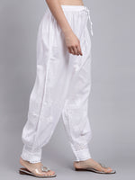 Load image into Gallery viewer, Seva Chikan Hand Embroidered Lucknowi Chikankari White Cotton Afghani Salwar for Women SCL11030