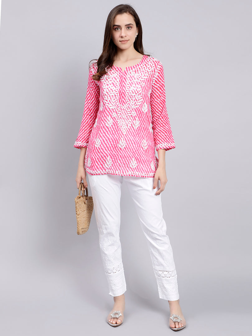 Seva Chikan Hand Embroidered Mal-Mal Lucknowi Chikankari Top