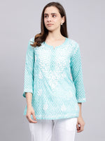 Load image into Gallery viewer, Seva Chikan Hand Embroidered Mal-Mal Lucknowi Chikankari Top