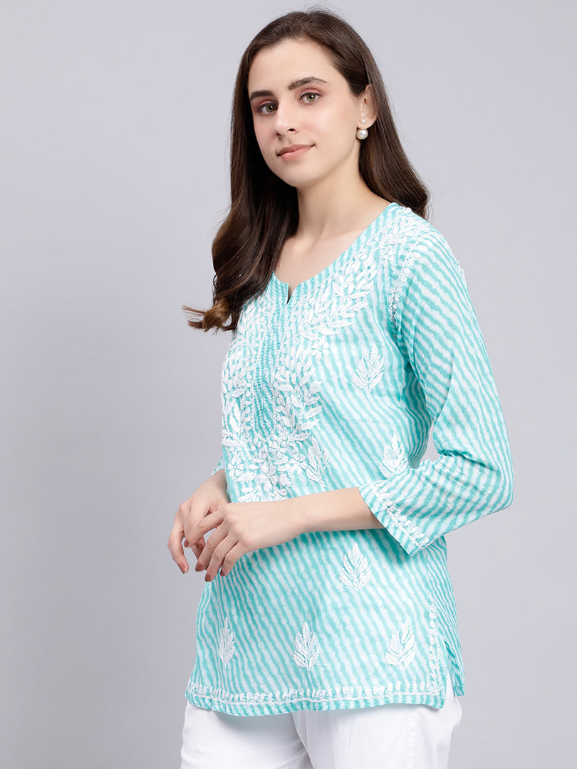 Seva Chikan Hand Embroidered Mal-Mal Lucknowi Chikankari Top