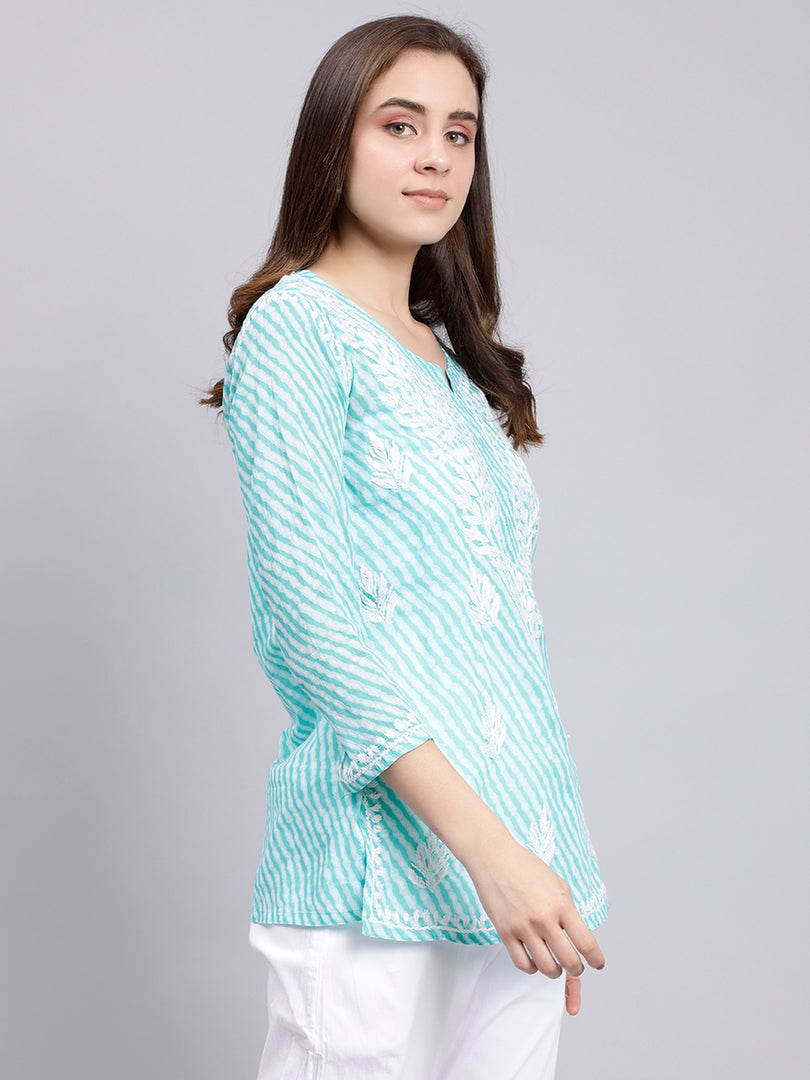Seva Chikan Hand Embroidered Mal-Mal Lucknowi Chikankari Top