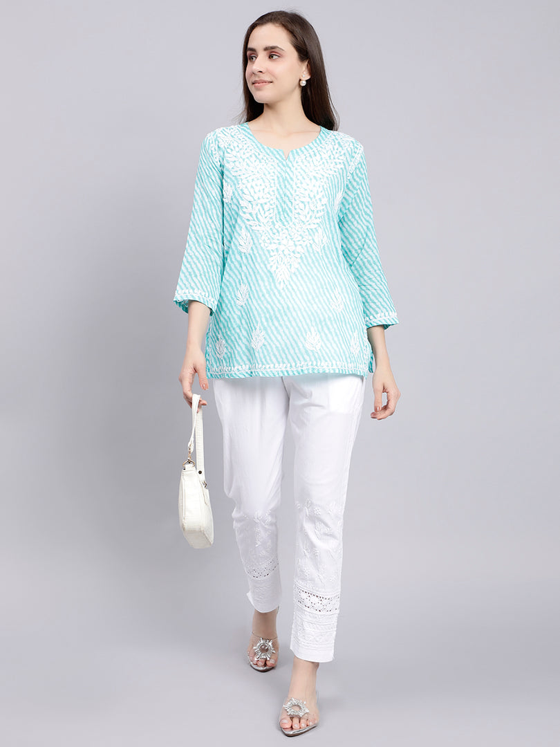 Seva Chikan Hand Embroidered Mal-Mal Lucknowi Chikankari Top
