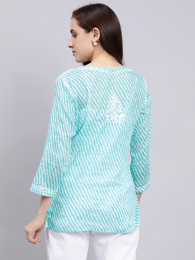 Seva Chikan Hand Embroidered Mal-Mal Lucknowi Chikankari Top