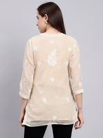 Load image into Gallery viewer, Seva Chikan Hand Embroidered Georgette Lucknowi Chikankari Top With Slip