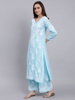 Load image into Gallery viewer, Seva Chikan Hand Embroidered Modal Lucknowi Chikankari Kurta Set