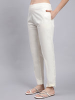 Load image into Gallery viewer, Seva Chikan Hand Embroidered Lucknowi Chikankari Green Kota Kurta and Cream Palazzo Set-SCL8031