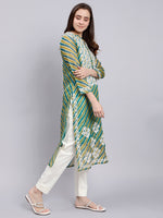 Load image into Gallery viewer, Seva Chikan Hand Embroidered Lucknowi Chikankari Green Kota Kurta and Cream Palazzo Set-SCL8031