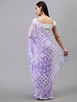 Load image into Gallery viewer, Seva Chikan Hand Embroidered Lavender Georgette Lucknowi Chikankari Saree- SCL6048