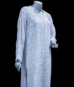 Load image into Gallery viewer, Seva Chikan Hand Embroidered White Viscose Georgette Lucknowi Chikan Kurta-SCL0876