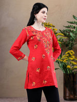 Load image into Gallery viewer, Seva Chikan Hand Embroidered Cotton Lucknowi Chikankari Top