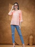 Load image into Gallery viewer, Seva Chikan Hand Embroidered Terivoil Cotton Lucknowi Chikan Top