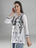 Load image into Gallery viewer, Seva Chikan Hand Embroidered Cotton Lucknowi Chikan Top