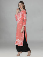 Load image into Gallery viewer, Seva Chikan Hand Embroidered Modal Cotton Lucknowi Chikan Kurti