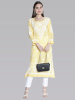 Load image into Gallery viewer, Seva Chikan Hand Embroidered Modal Cotton Lucknowi Chikankari Kurta