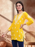 Load image into Gallery viewer, Seva Chikan Hand Embroidered Rayon Lucknowi Chikankari Top