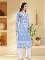 Load image into Gallery viewer, Seva Chikan Hand Embroidered Modal Cotton Lucknowi Chikankari Kurta