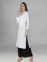 Load image into Gallery viewer, Seva Chikan Hand Embroidered Cotton Lucknowi Chikan Kurti