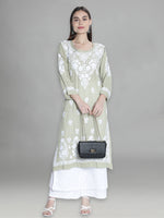 Load image into Gallery viewer, Seva Chikan Hand Embroidered Modal Cotton Lucknowi Chikankari Kurta