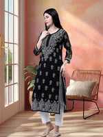 Load image into Gallery viewer, Seva Chikan Hand Embroidered Georgette Lucknowi Chikankari Kurta With Inner