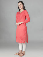Load image into Gallery viewer, Seva Chikan Hand Embroidered Cotton Lucknowi Chikan Kurti