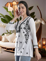 Load image into Gallery viewer, Seva Chikan Hand Embroidered Cotton Lucknowi Chikan Top