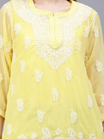 Load image into Gallery viewer, Seva Chikan Hand Embroidered Georgette Lucknowi Chikankari Top With Slip SCL9186