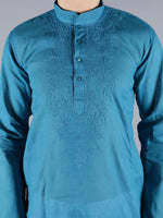 Load image into Gallery viewer, Seva Chikan Hand Embroidered  Cotton Lucknowi Chikan Mens Stitched Kurta