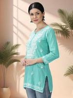 Load image into Gallery viewer, Seva Chikan Hand Embroidered Cotton Lucknowi Chikan Top